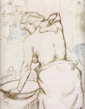 Woman at Her Toilette Washing Herself