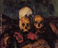 Three Skulls on a Patterned Carpet