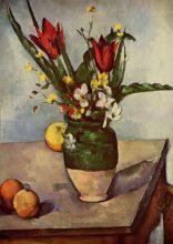 Still life tulips and apples