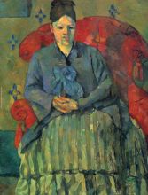 Portrait of Mme C zanne in red sofa