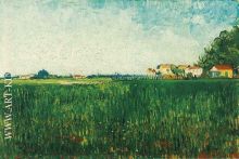 Farmhouses in a Wheat Field Near Arles