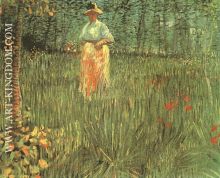 Femme marchant dans un jardin 1887