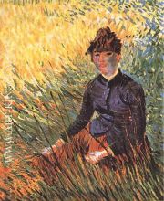 Femme assise dans l herbe 1887