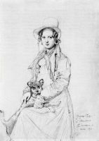 Mademoiselle Henriette Ursule Claire maybe Thevenin and her dog Trim