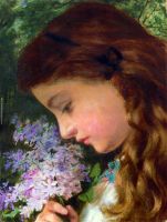 Girl with Lilacs