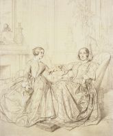 Comtesse Charles d Agoult n e Marie de Flavigny and Her Daughter Claire d Agoult