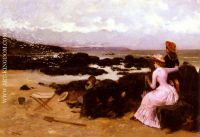 Femme Et Enfants Sur La Plage