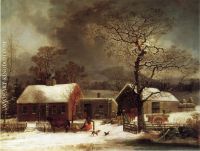 Winter Scene in New Haven Connecticut