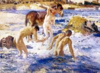 Anzacs Bathing in the Sea