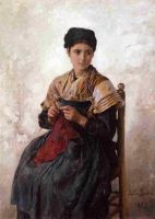 Young Woman Knitting