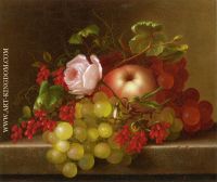 Still Life with Peach Grapes and Rosehips