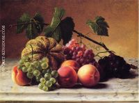 Still Life with Cantaloupe Grapes and Peaches