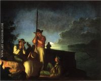 Wood Boatmen on a River