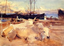Oxen on the Beach at Baia