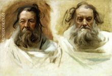 Study for Two Heads for Boston Mural The Prophets 