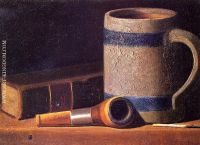 Still Life with Mug Pipe and Book