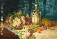 Still life with Roses Fruit and China