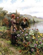 Peasant Girls in Flower Garden