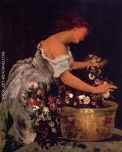 Young Girl Arranging Flowers