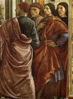 Domenico Ghirlandaio 01 Expulsion of Joachim from the Temple Portrait of Ghirlandaio the second from the right 