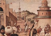 Vittore Carpaccio Baptism of infidels by St George detail 3