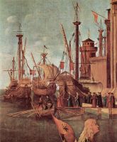 Vittore Carpaccio The fiance meeting and the start of the pilgrimage Detail 3