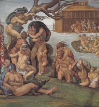 Sistine Chapel Ceiling Genesis Noah The Flood left view