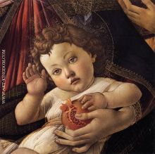 Sandro Botticelli Madonna of the Pomegranate detail 