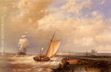 A-Dutch-Pink-Heading-Out-To-Sea-With-Shipping-Beyond