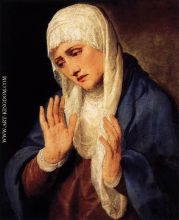 Mater Dolorosa with outstretched hands 