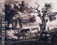 Wooded Landscape with Herdsman and Four Cows