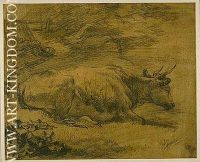 Study of a Cow in a Landscape