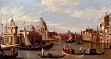 View Of The Grand Canal And Santa Maria Della Salute With Boats And Figures In The Foreground Venice
