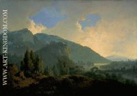 An Italian Landscape with Mountains and a River