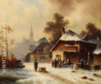 Village scene in winter