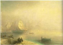 The Bay of Naples on misty morning