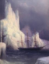 Icebergs in the Atlantic detail 