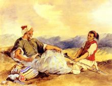 Two Moroccans Seated In The Countryside