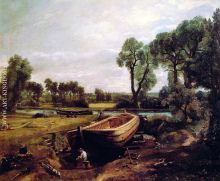 John Constable Boat Building on the Stour