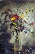 Flowers in a Glass Vase Study