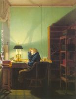 Man Reading by Lamplight