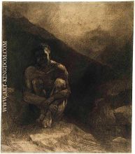 Primitive Man Seated in Shadow 