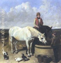 Horses Rider And Stable Hand 1849