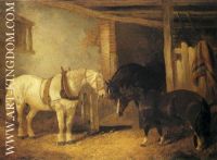 Horses In A Barn 1847