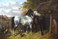 Horses and Poultry in a Paddock