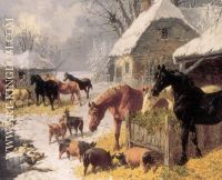Horses and Pigs in Winter