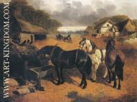 Horses By A Pig Sty 1852