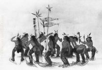 Ancient Ojibwa tradition The Snowshoe Dance performed at the first snowfall every year since time immemori