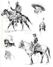 An Old Delaware indian A Cavalryman Studies of Heads