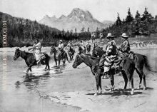 Recent Uprising among the Bannock Indians A Hunting Party Fording the Snake River Southwest of the Th